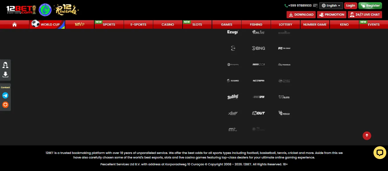 12bet footer licensing area