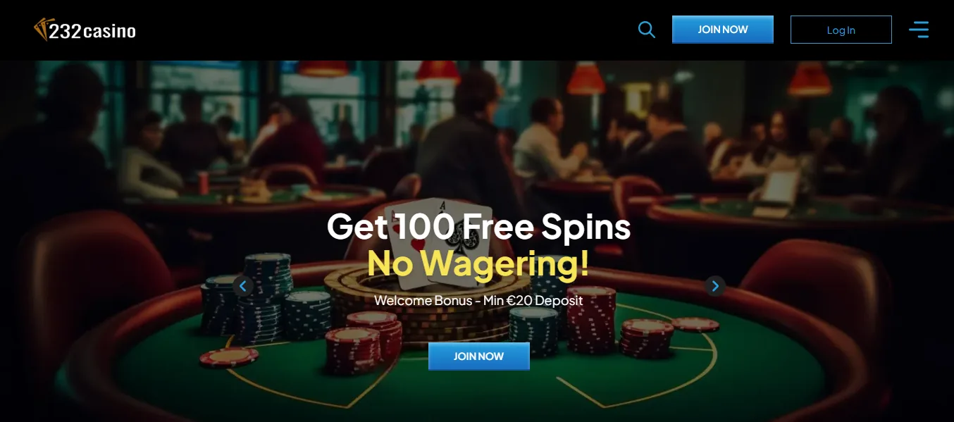 232Casino homepage