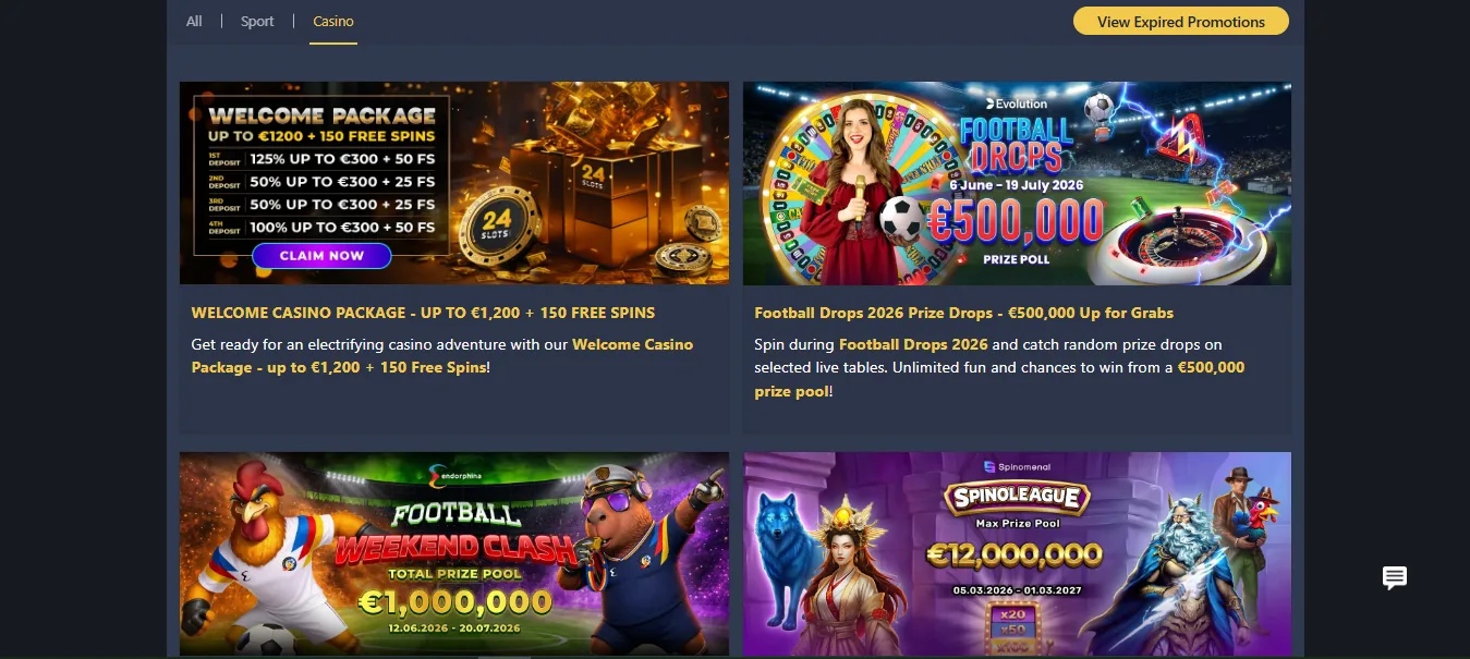 Screenshot of 24slots's welcome bonus offer
