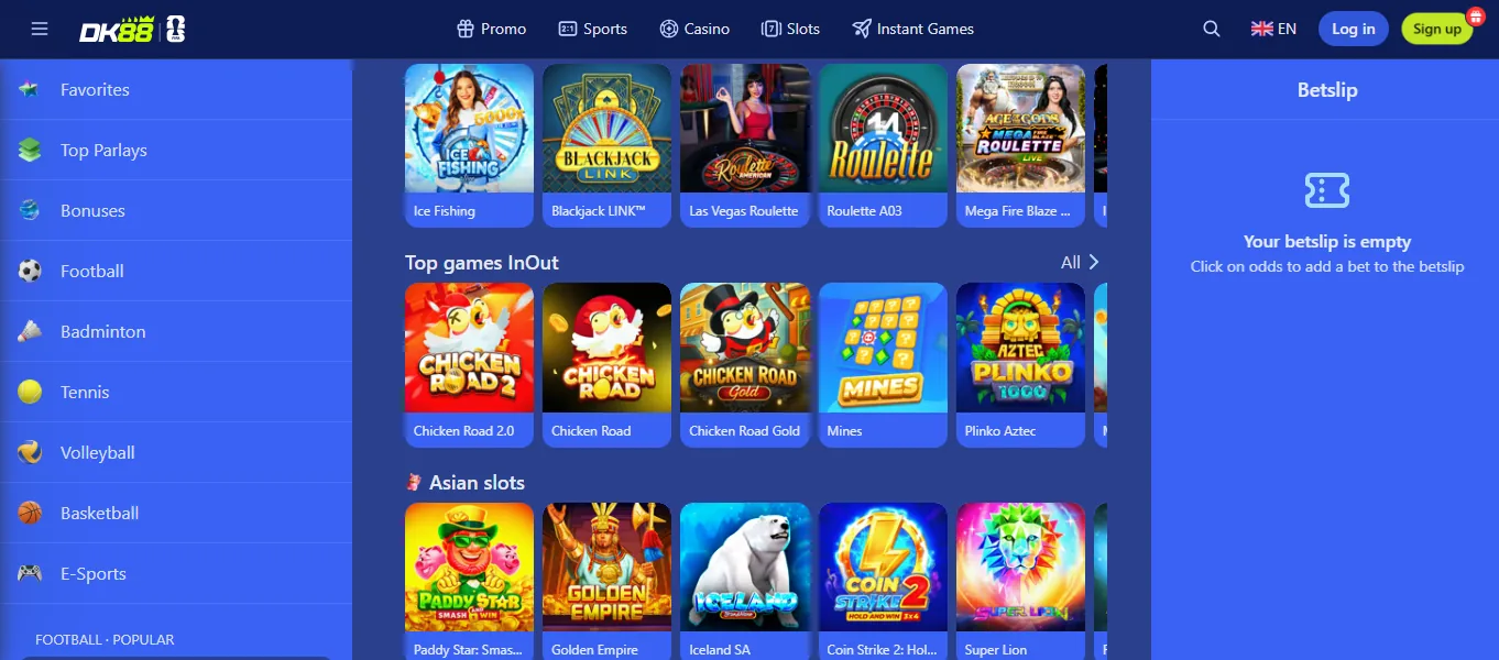 Screenshot of Dashking88's games lobby