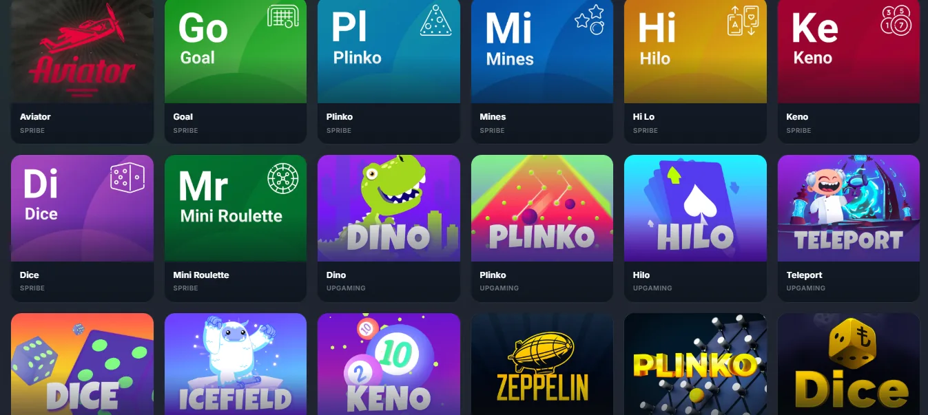 Etabet crash and instant games lobby