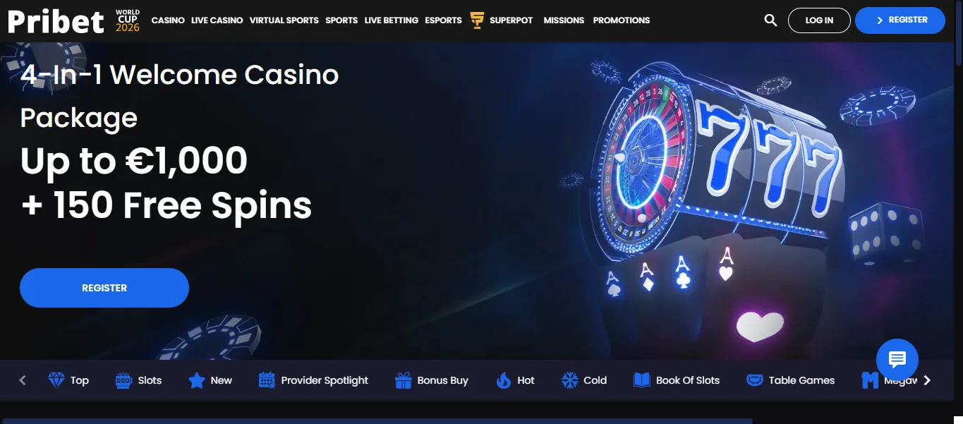 Screenshot of PriBet's welcome bonus offer