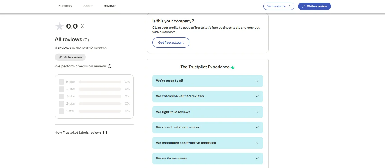 Screenshot of Puntpal's negative Trustpilot review