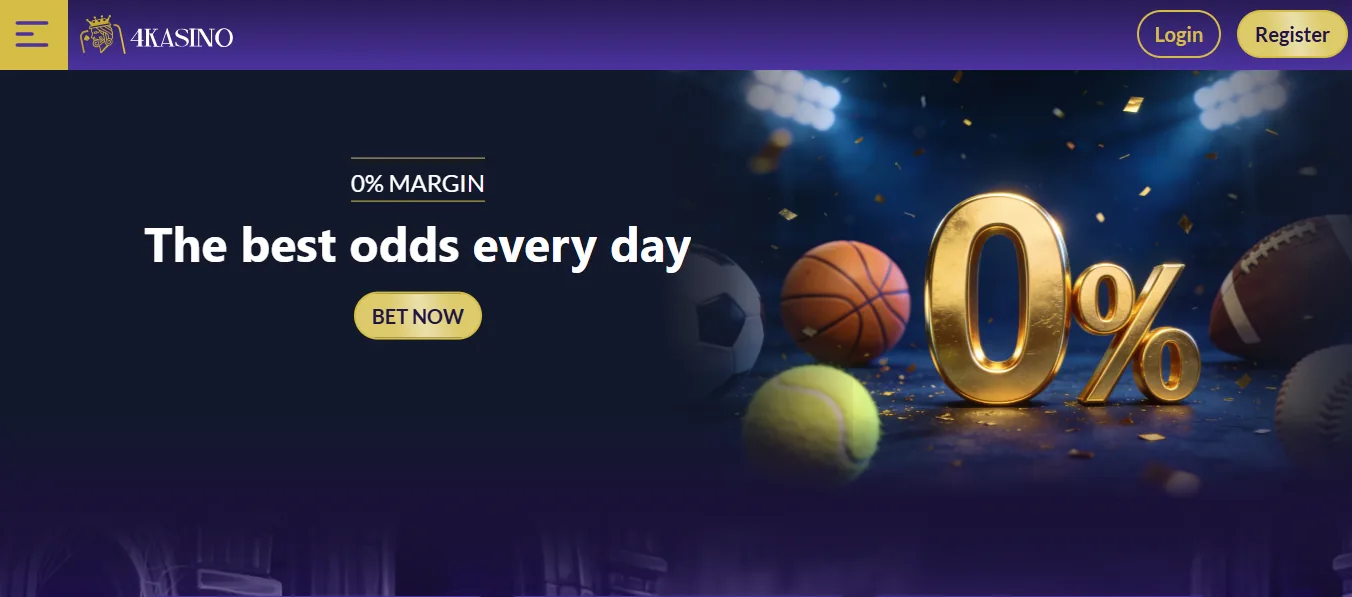 Screenshot of 4Kasino's homepage