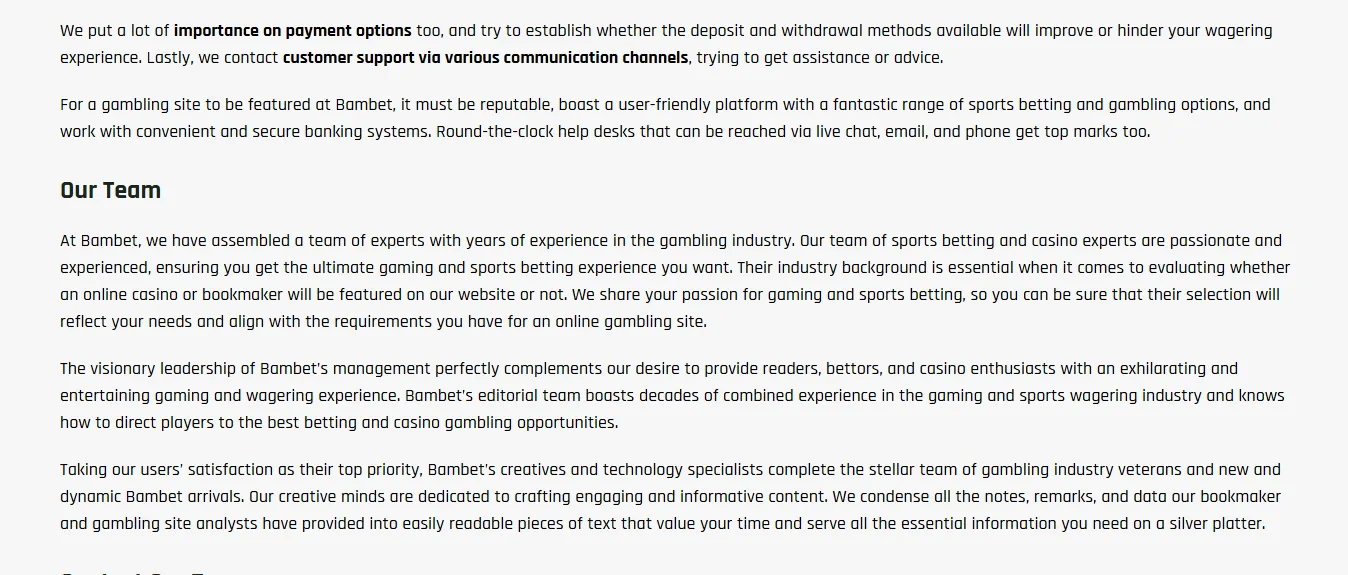 Screenshot of Bambet's withdrawal section and limits