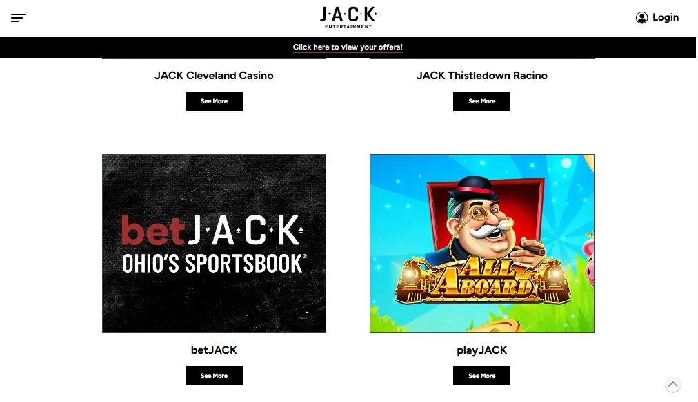 Screenshot of Jack Casino Ohio's games lobby