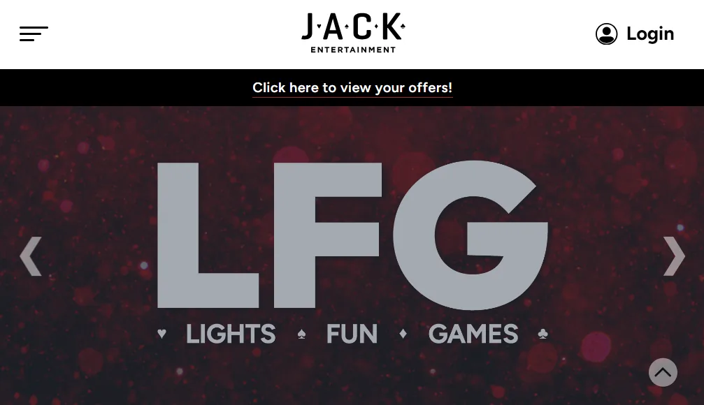 Screenshot of Jack Casino Ohio's homepage
