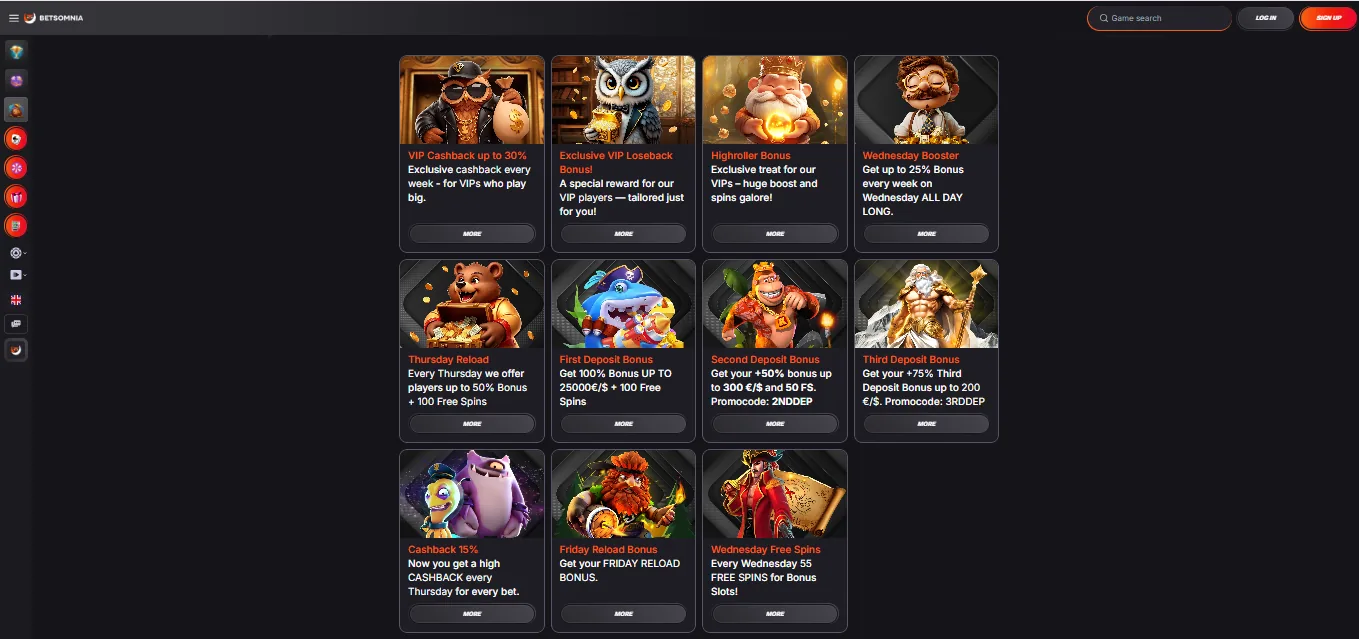 Screenshot of Betsmonia's welcome bonus offer
